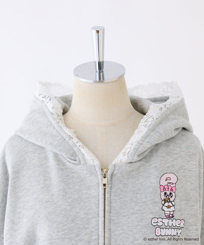 【Esther Bunny 合作】刺繡短款帽衫