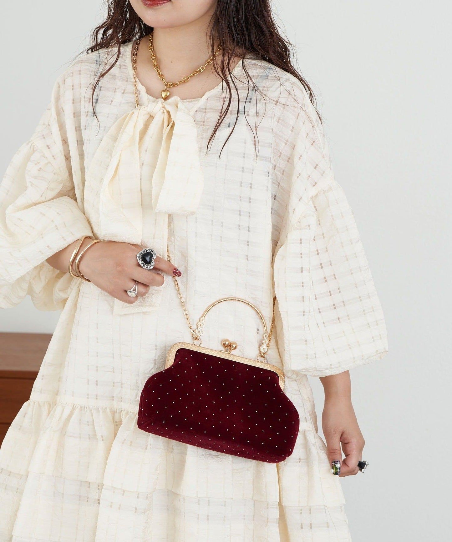 【Ciaopanic】【Lumé】透視格紋寬鬆大廓形迷你連衣裙