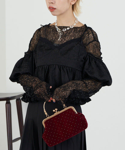 【Ciaopanic】【Lumé】一字肩荷葉邊吊帶上衣