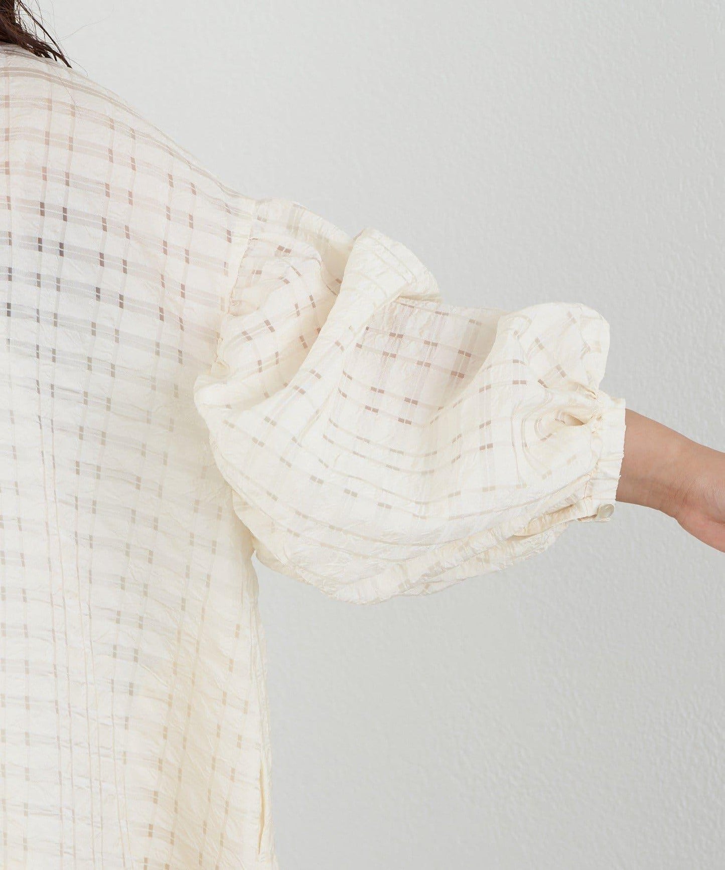 【Ciaopanic】【Lumé】透視格紋寬鬆大廓形迷你連衣裙