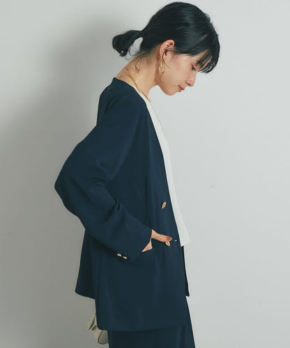 《接觸冷感・速幹・套裝可》高彈力卡爾贊洗水金扣夾克