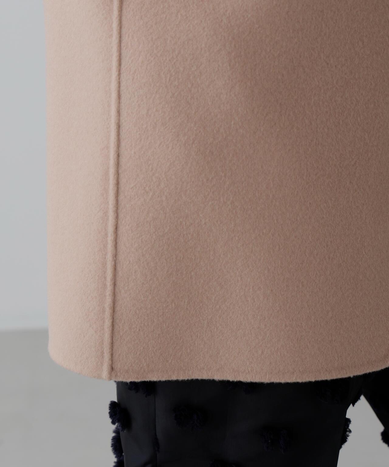 固體羊毛無領開衫