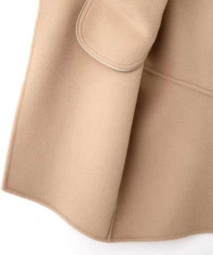 固體羊毛無領開衫