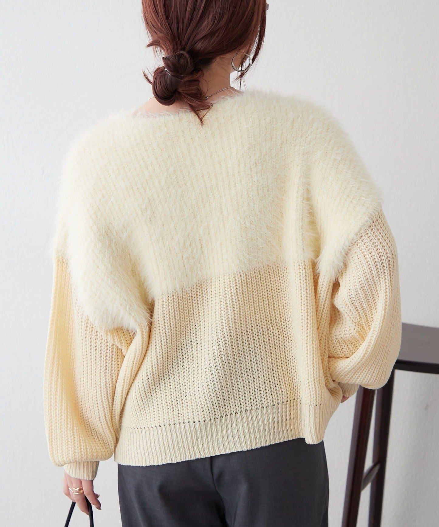 切換絨毛套頭衫