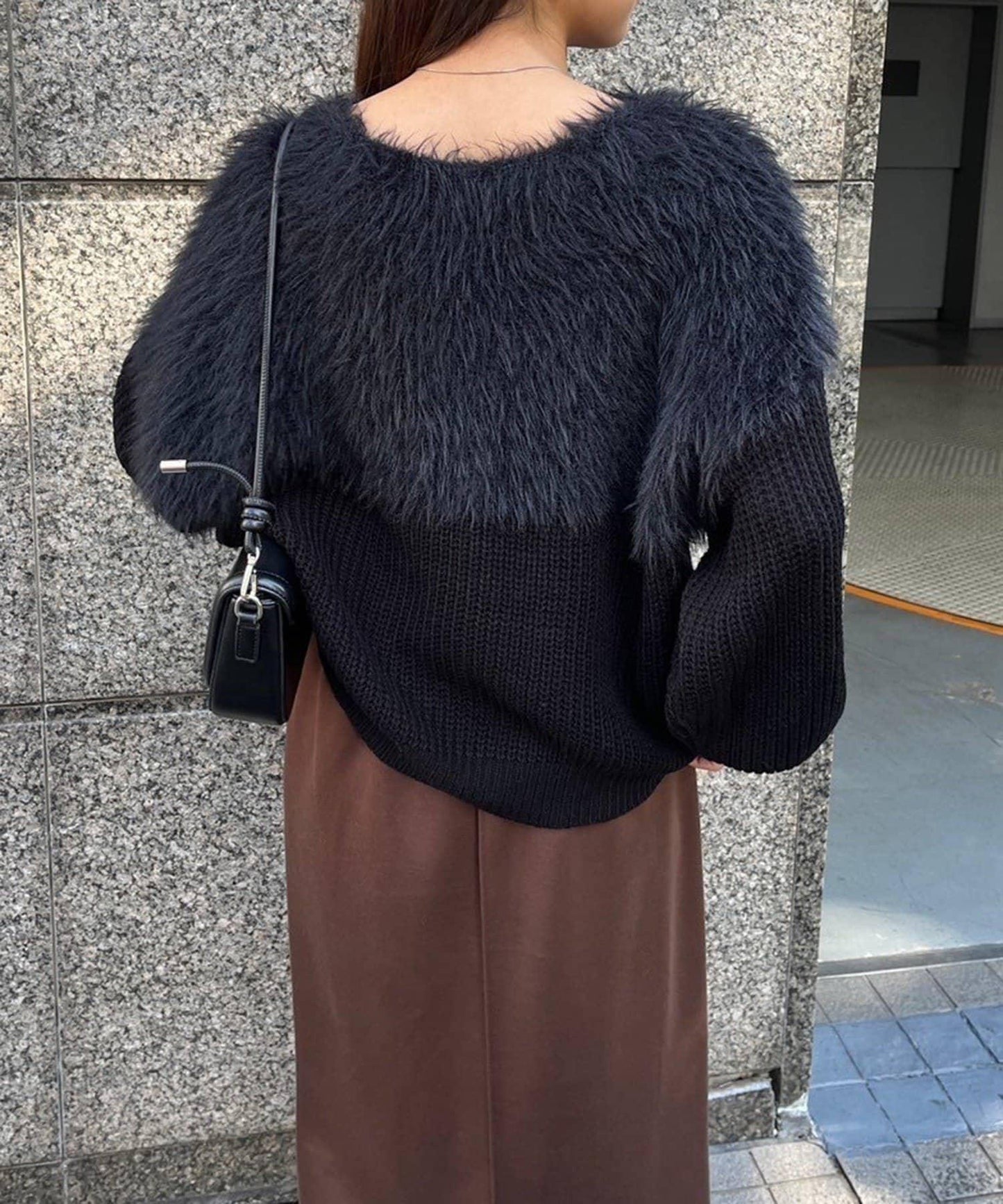 切換絨毛套頭衫