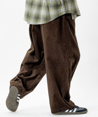 寬鬆版型 燈芯絨 軍事風馬戲團褲 / 雪地褲