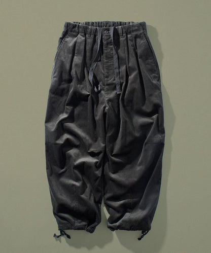 寬鬆版型 燈芯絨 軍事風馬戲團褲 / 雪地褲