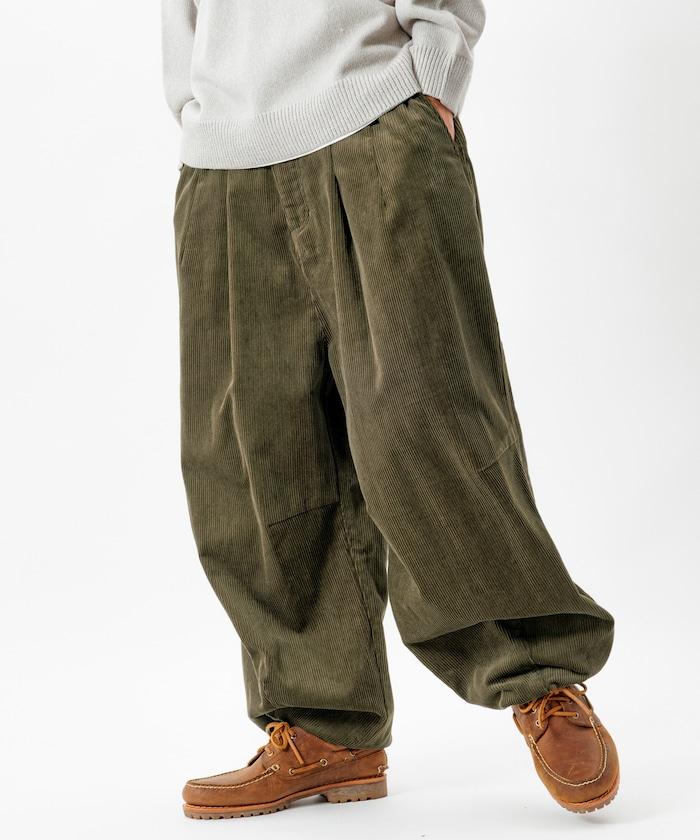 寬鬆版型 燈芯絨 軍事風馬戲團褲 / 雪地褲