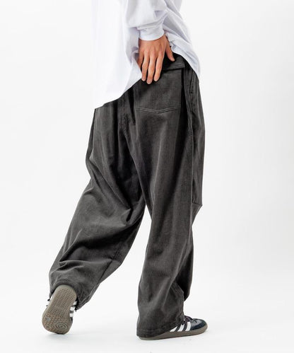 寬鬆版型 燈芯絨 軍事風馬戲團褲 / 雪地褲