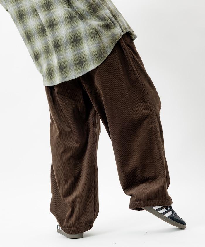 寬鬆版型 燈芯絨 軍事風馬戲團褲 / 雪地褲