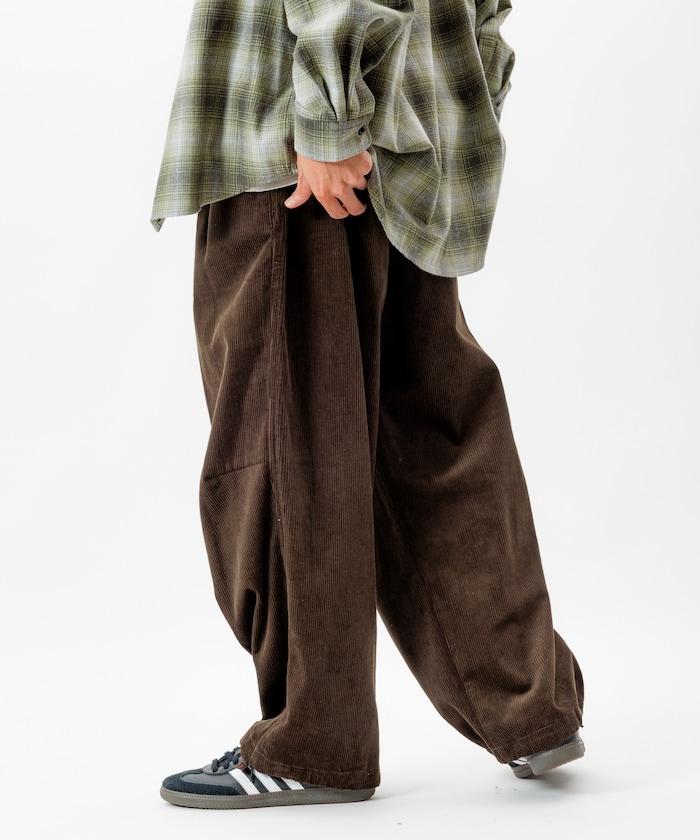 寬鬆版型 燈芯絨 軍事風馬戲團褲 / 雪地褲