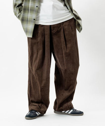 寬鬆版型 燈芯絨 軍事風馬戲團褲 / 雪地褲