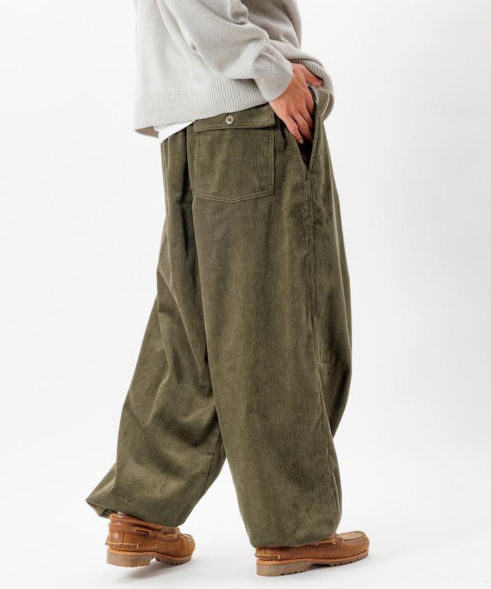 寬鬆版型 燈芯絨 軍事風馬戲團褲 / 雪地褲