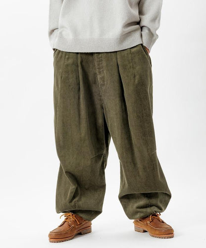 寬鬆版型 燈芯絨 軍事風馬戲團褲 / 雪地褲