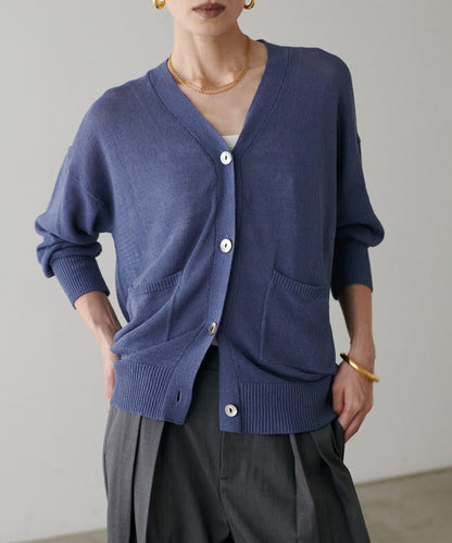 【限定】棉麻透薄針織開衫
