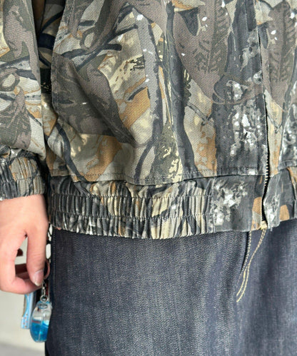 全印花帆布拉鍊衛衣