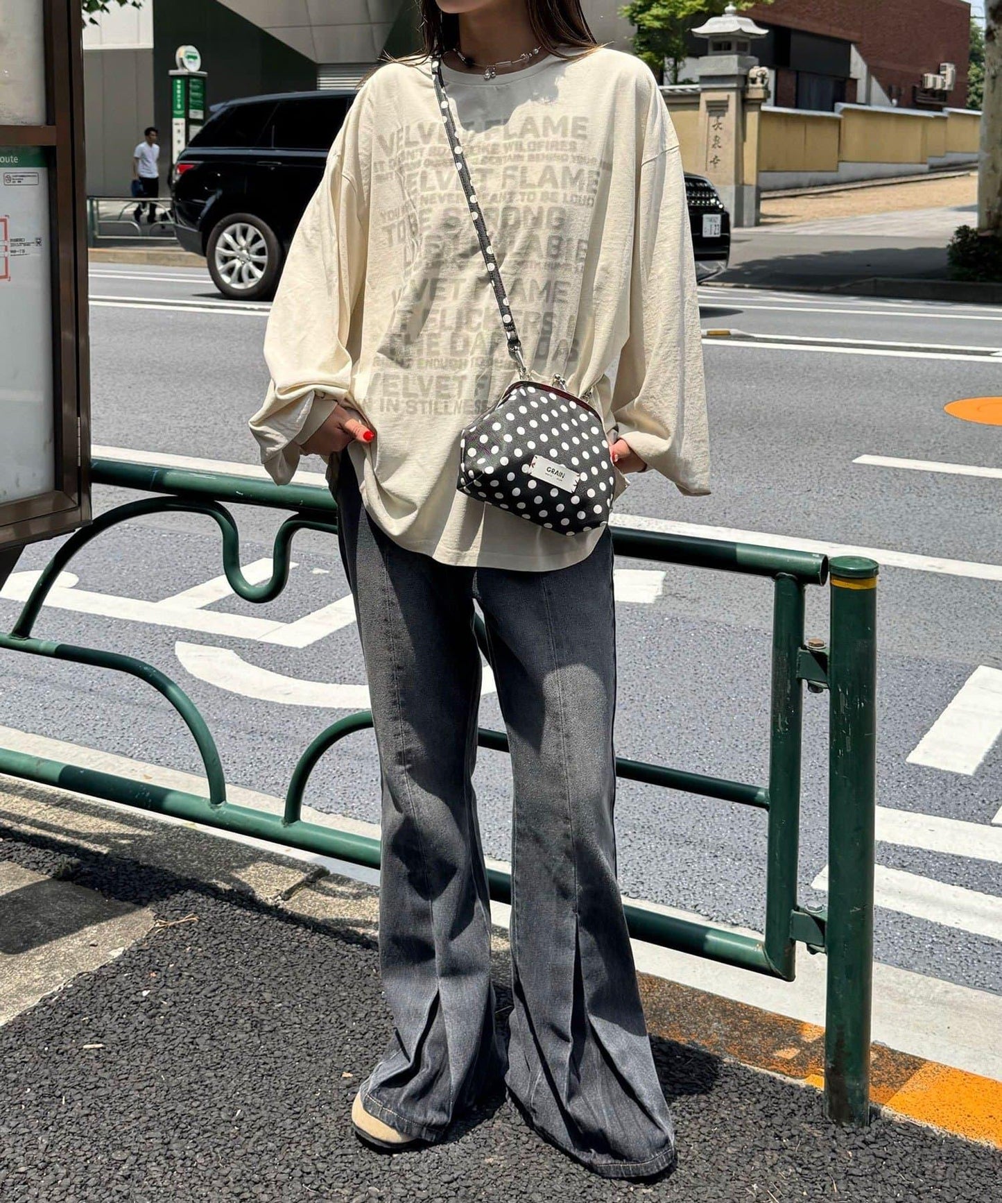 氣球袖顏料標誌短袖T恤