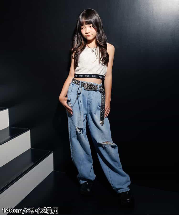 彩色磨邊褲