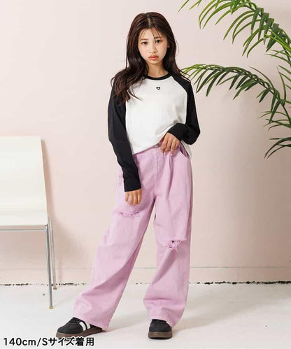 彩色磨邊褲