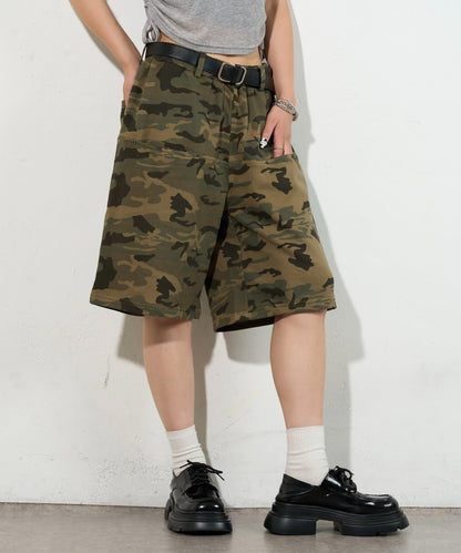 【AW】斜口袋衛衣半身印花褲