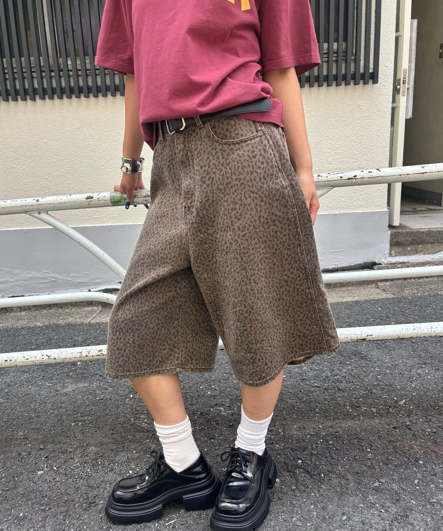 【AW】柄帆布半褲