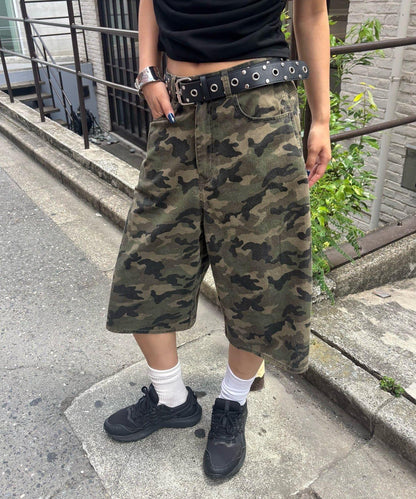 【AW】柄帆布半褲