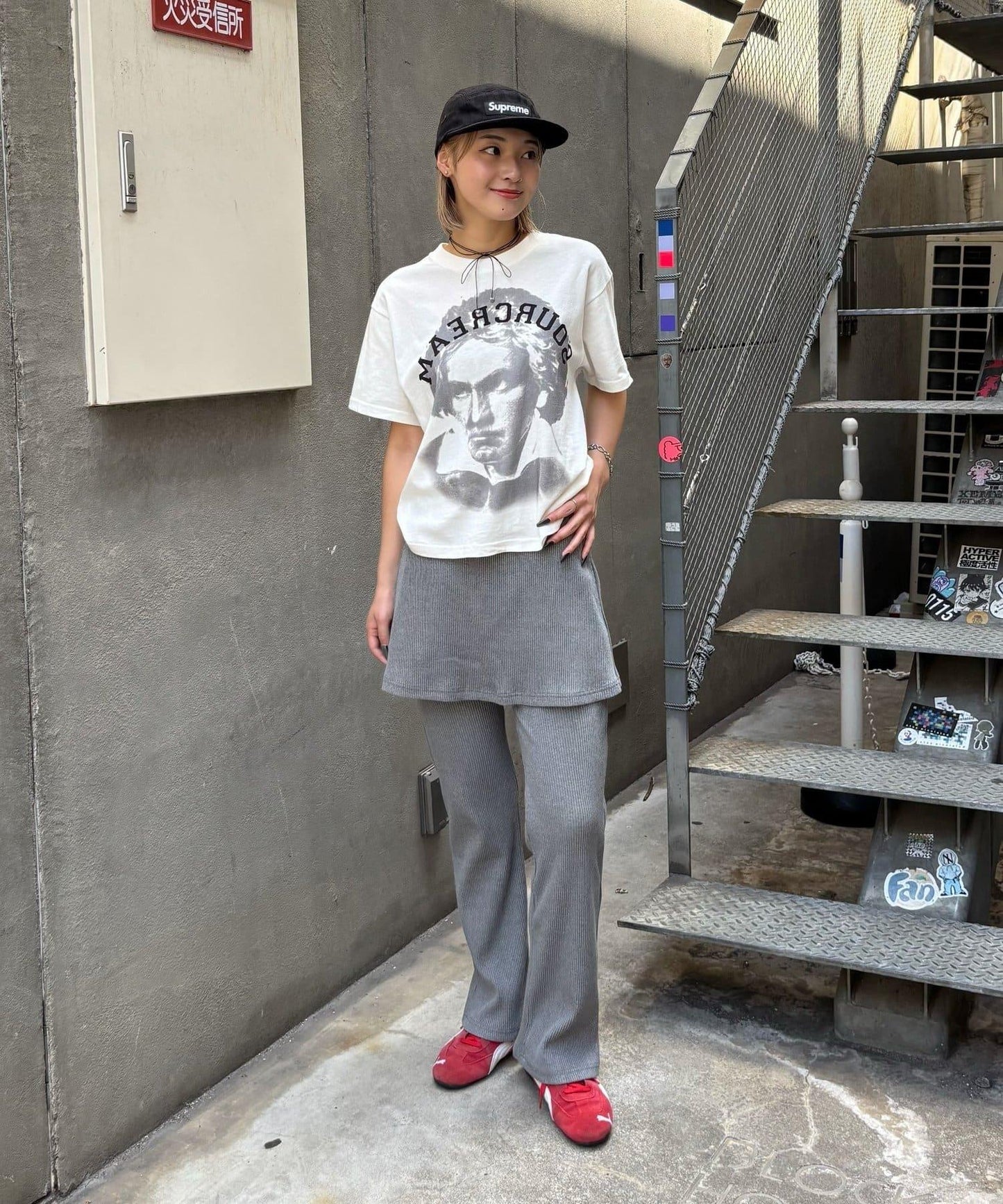 羅紋疊穿裙褲