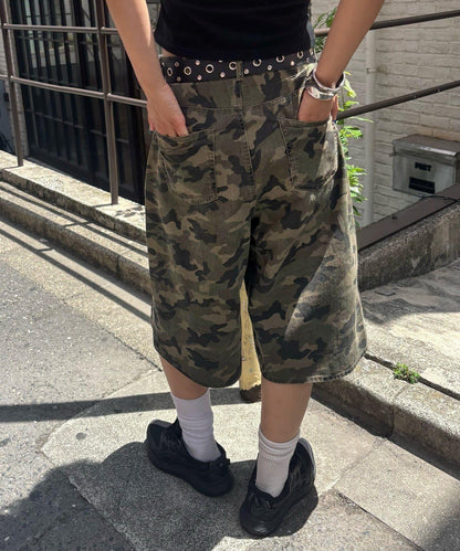 【AW】柄帆布半褲