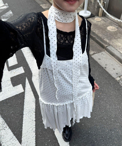 【Ciaopanic】項圈套裝波點不對稱吊帶連衣裙