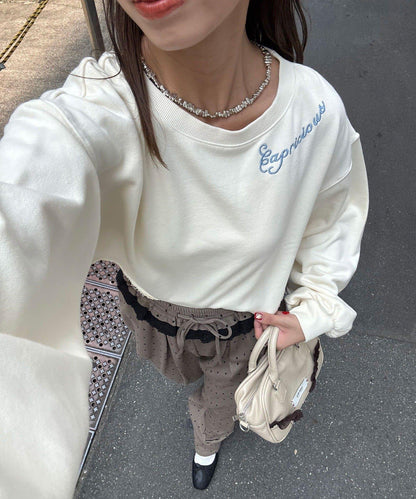 【Ciaopanic】圓領刺繡水洗短款衛衣