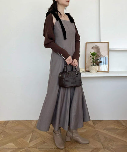 【一個接一個】蝴蝶結吊帶連衣裙