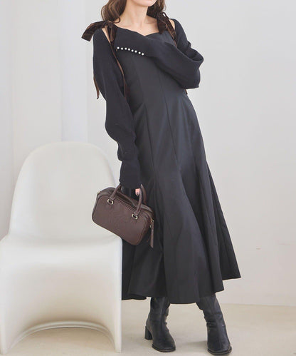 【一個接一個】蝴蝶結吊帶連衣裙