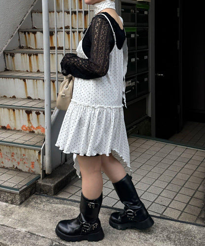 【Ciaopanic】項圈套裝波點不對稱吊帶連衣裙