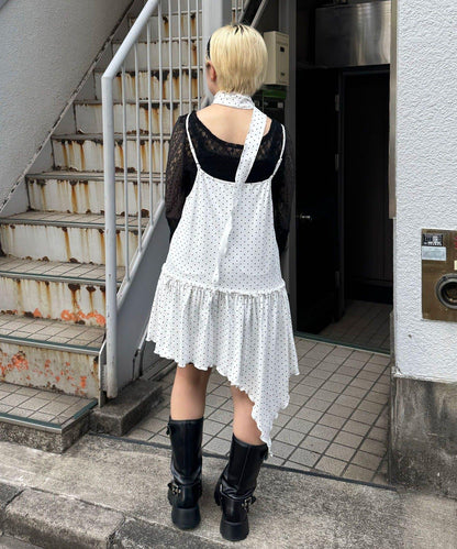 【Ciaopanic】項圈套裝波點不對稱吊帶連衣裙