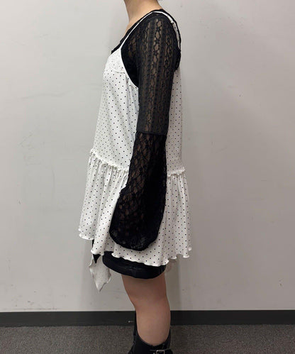 【Ciaopanic】項圈套裝波點不對稱吊帶連衣裙