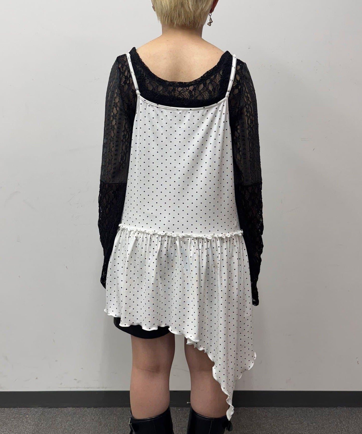 【Ciaopanic】項圈套裝波點不對稱吊帶連衣裙