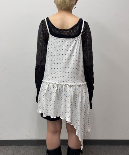 【Ciaopanic】項圈套裝波點不對稱吊帶連衣裙