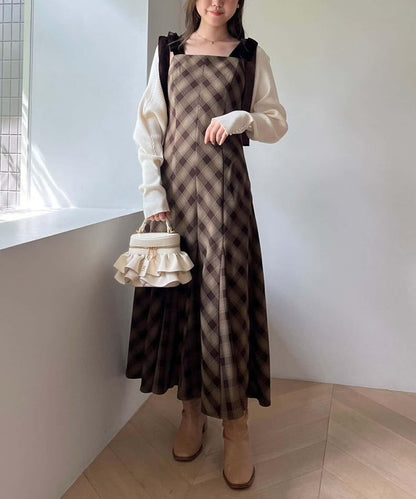 【一個接一個】蝴蝶結吊帶連衣裙