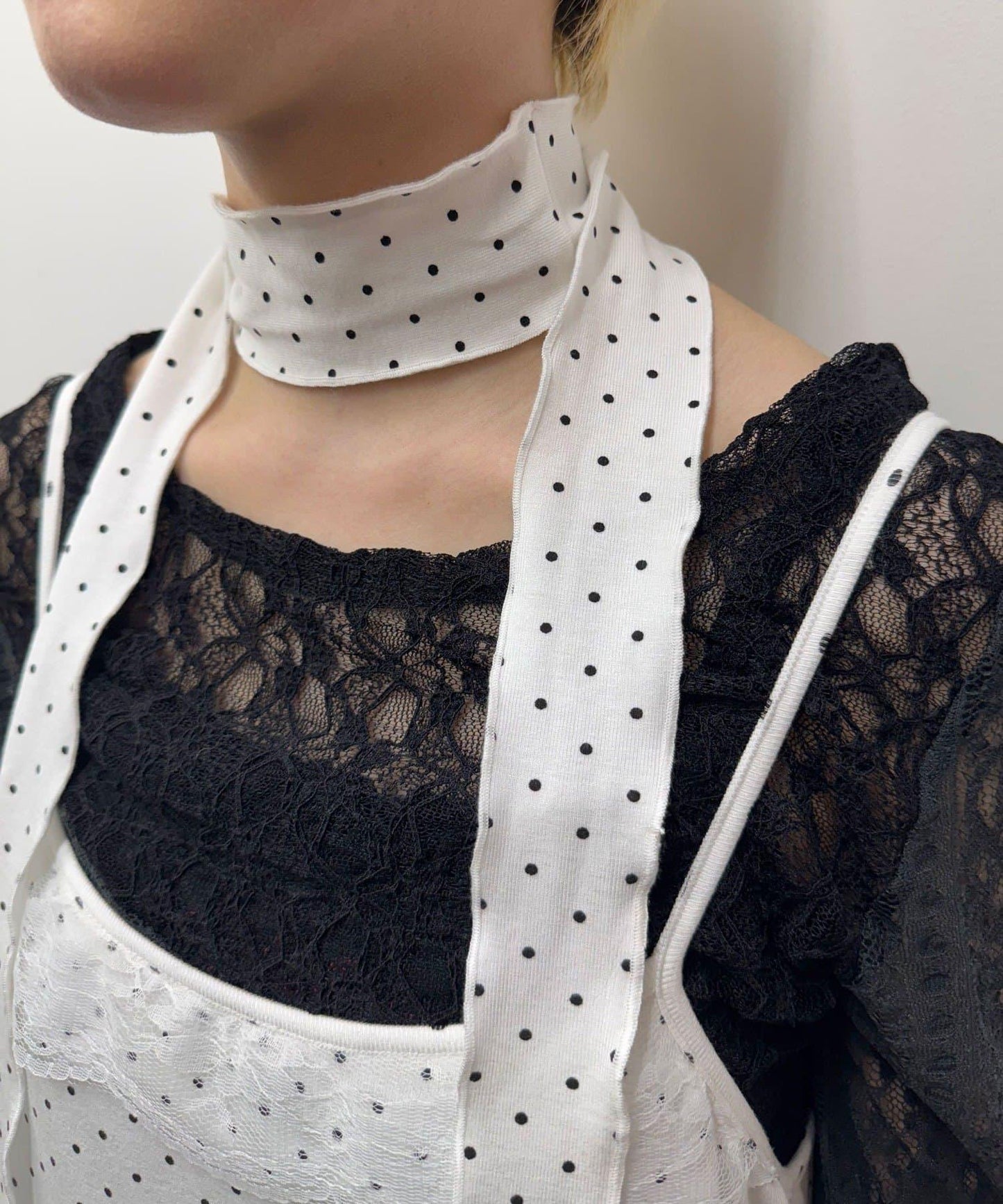 【Ciaopanic】項圈套裝波點不對稱吊帶連衣裙