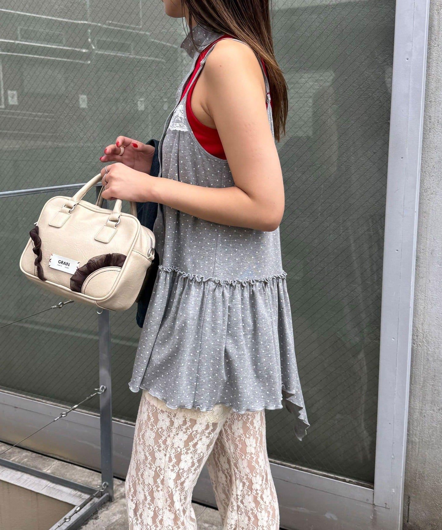 【Ciaopanic】項圈套裝波點不對稱吊帶連衣裙