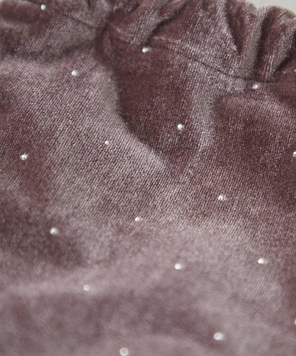 帶卡拉賓的絨面鉚釘束口袋