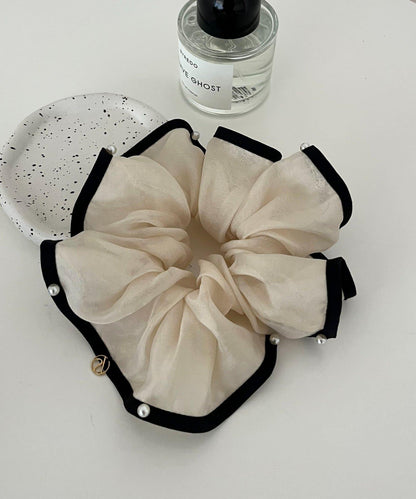 珍珠鑲邊雪紡髮飾