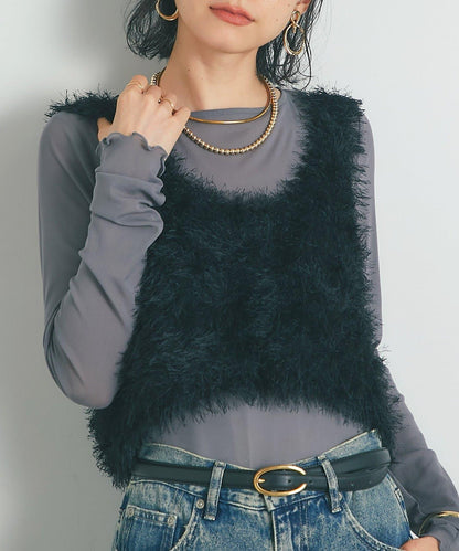 《柔軟顯色》U領毛絨馬甲