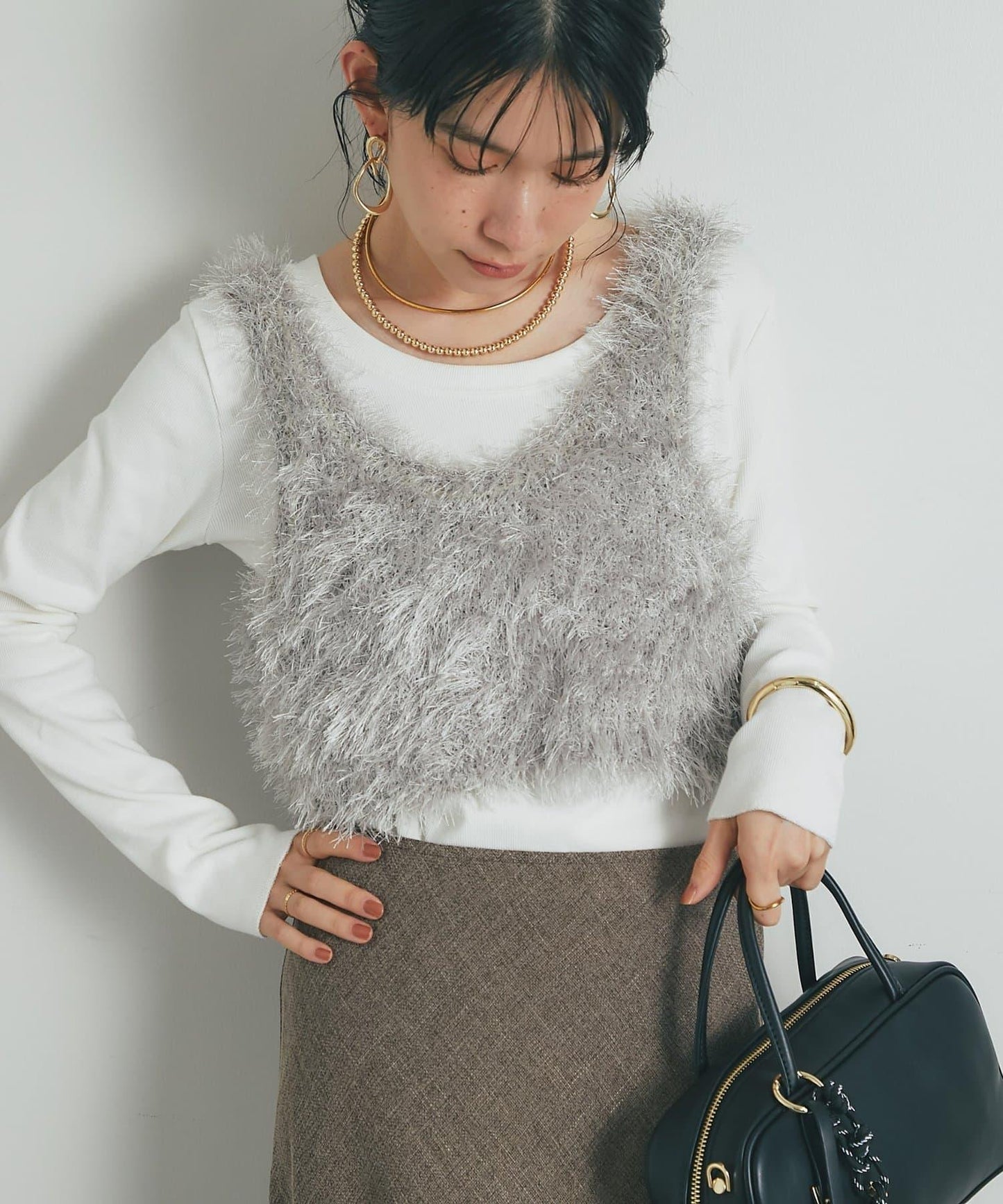 《柔軟顯色》U領毛絨馬甲