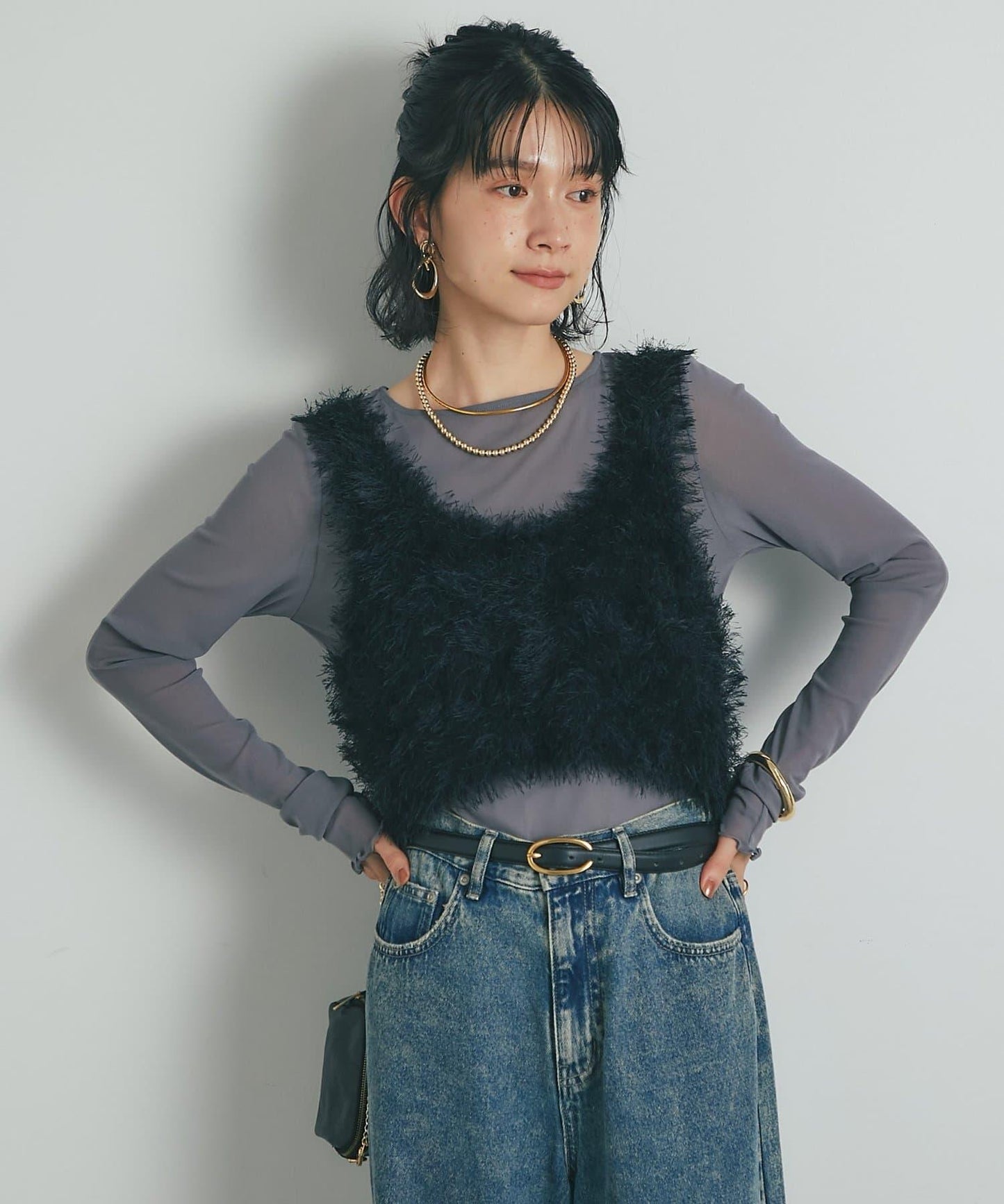 《柔軟顯色》U領毛絨馬甲