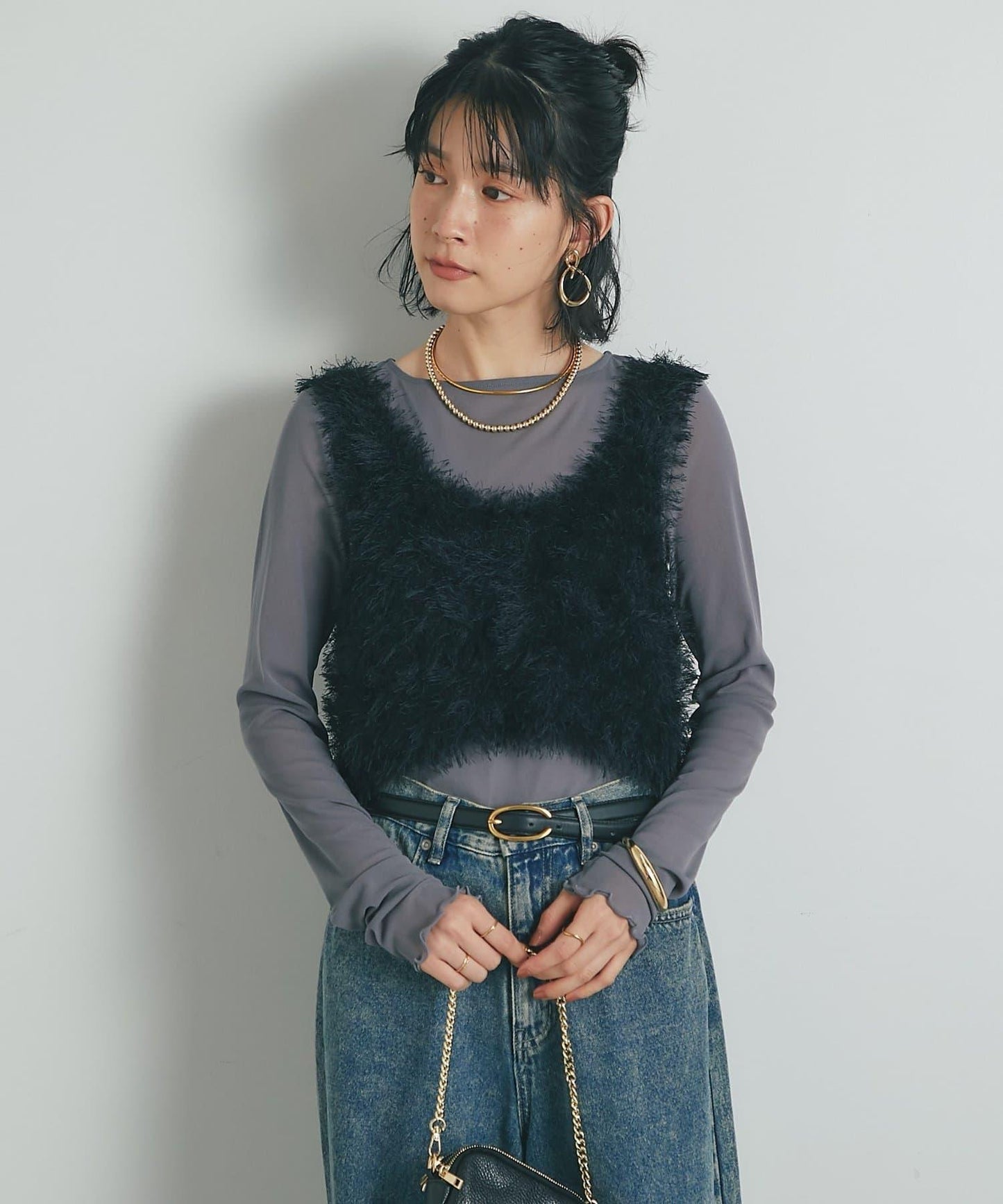 《柔軟顯色》U領毛絨馬甲