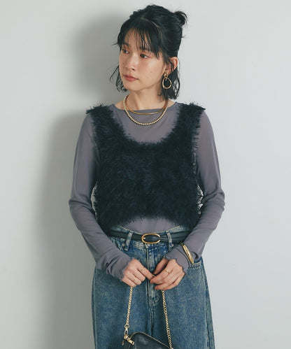 《柔軟顯色》U領毛絨馬甲