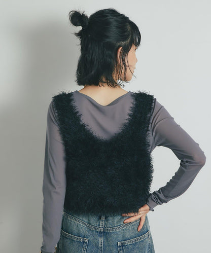 《柔軟顯色》U領毛絨馬甲