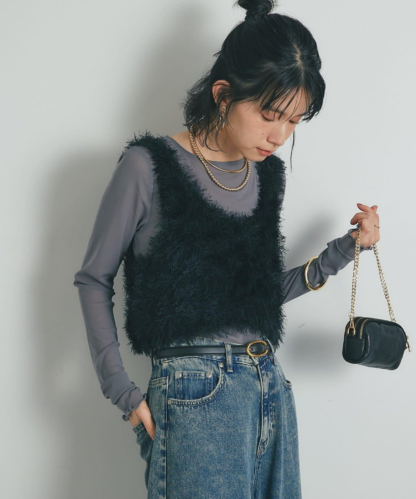 《柔軟顯色》U領毛絨馬甲