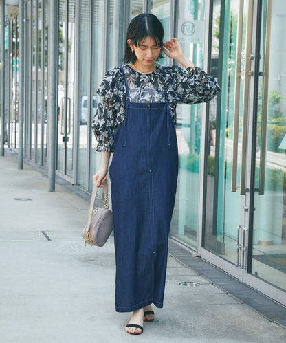 《充滿女性氣息》花朵織物蝙蝠袖襯衫